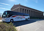 Tour Bus outside replica of the Parthenon in Nashville thumbnail